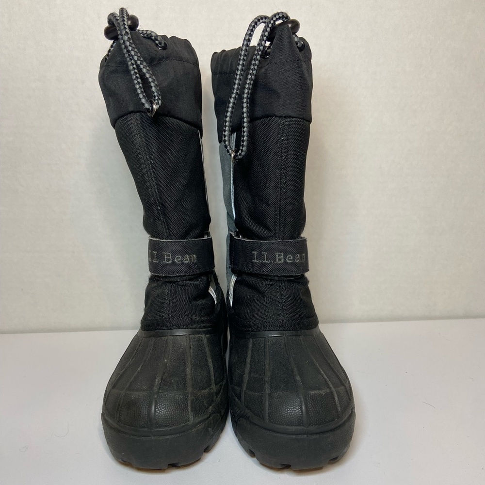 L.L. Bean Black Insulated Snow Boots With Removable Insert Kids Size 12